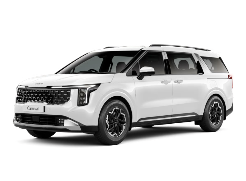 Kia Syros compact SUV in blue, front-three-quarter view